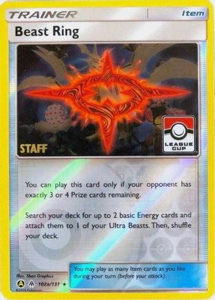 Beast Ring - 102a/131 (League Cup) [Staff] 102a - League & Championship Cards Reverse Holofoil - Poke-Collect