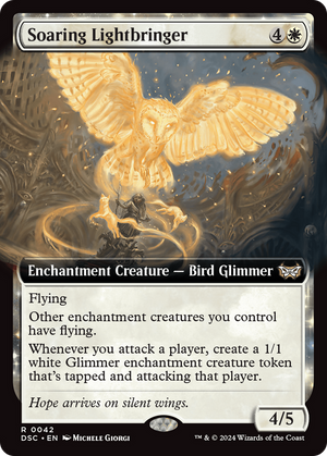 Soaring Lightbringer (DSC-042) - Duskmourn: House of Horror Commander: (Extended Art, nyxtouched) - Poke-Collect