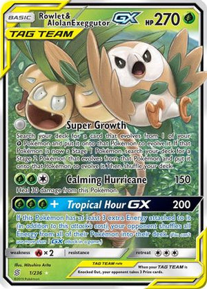 Rowlet & Alolan Exeggutor-GX 1/236 - Unified Minds Holofoil - Poke-Collect