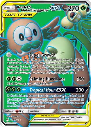 Rowlet & Alolan Exeggutor-GX 214/236 - Unified Minds Holofoil - Poke-Collect