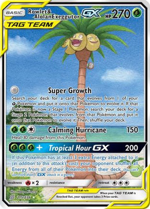 Rowlet & Alolan Exeggutor-GX 215/236 - Unified Minds Holofoil - Poke-Collect