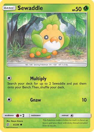 Sewaddle (6) 6/236 - SM  Unified Minds Reverse Holofoil - Poke-Collect