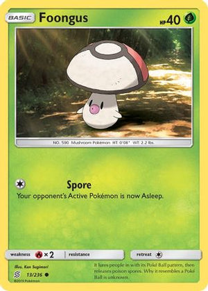 Foongus 13/236 - SM  Unified Minds Reverse Holofoil - Poke-Collect
