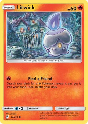 Litwick (28) 28/236 - SM  Unified Minds Reverse Holofoil