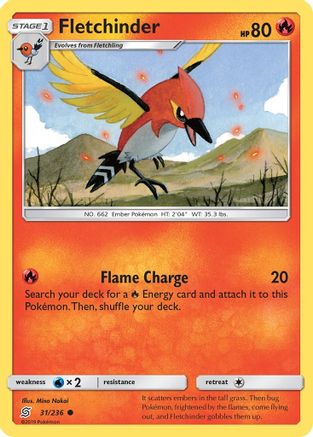 Fletchinder 31/236 - Unified Minds Reverse Holofoil - Poke-Collect