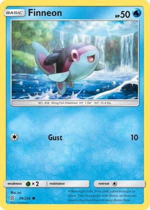 Finneon 39/236 - SM  Unified Minds Reverse Holofoil - Poke-Collect