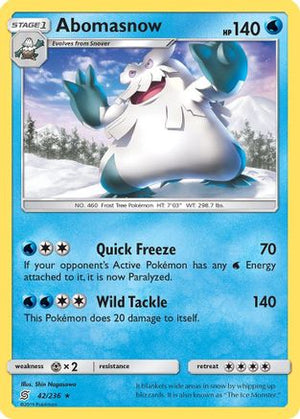 Abomasnow 42/236 - Unified Minds Reverse Holofoil - Poke-Collect