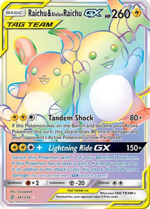 Raichu & Alolan Raichu-GX 241/236 - Unified Minds Holofoil - Poke-Collect