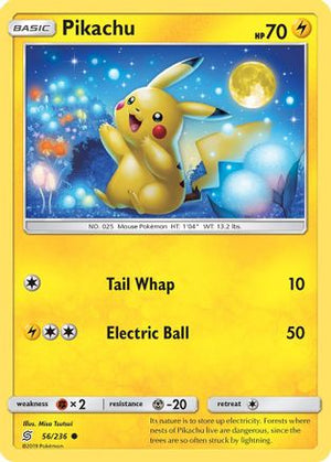 Pikachu (56) 56/236 - SM  Unified Minds Reverse Holofoil - Poke-Collect