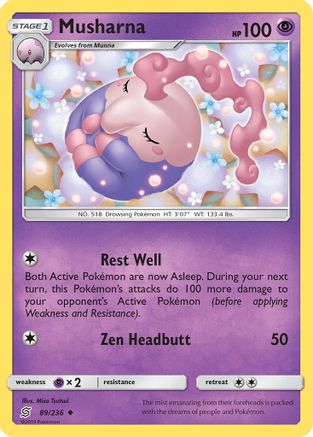 Musharna 89/236 - SM  Unified Minds Reverse Holofoil - Poke-Collect