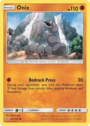 Onix 103/236 - SM  Unified Minds Reverse Holofoil - Poke-Collect