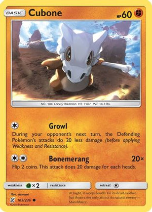 Cubone 105/236 - Unified Minds Reverse Holofoil