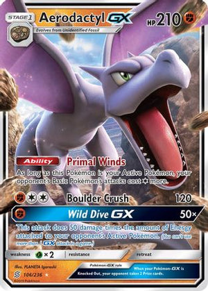 Aerodactyl-GX 106/236 - Unified Minds Holofoil - Poke-Collect