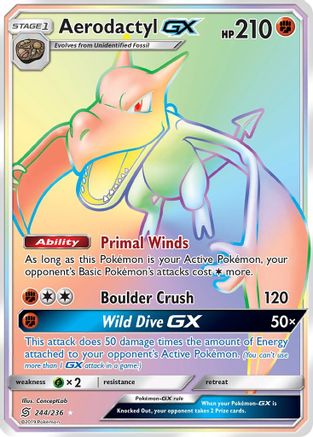 Aerodactyl-GX 244/236 - Unified Minds Holofoil - Poke-Collect