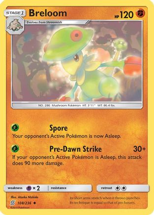 Breloom 108/236 - SM  Unified Minds Reverse Holofoil - Poke-Collect