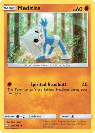 Meditite 109/236 - SM  Unified Minds - Poke-Collect