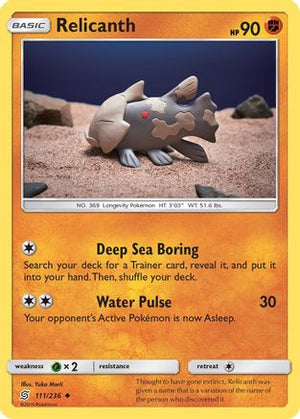 Relicanth 111/236 - SM  Unified Minds Reverse Holofoil - Poke-Collect