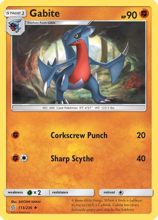 Gabite 113/236 - SM  Unified Minds Reverse Holofoil - Poke-Collect