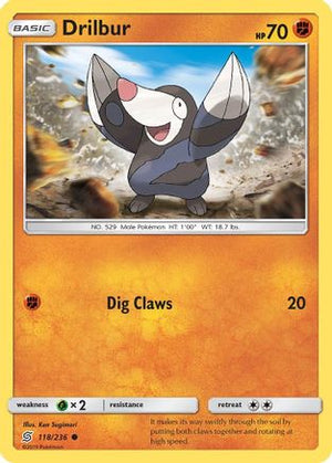 Drilbur 118/236 - SM  Unified Minds Reverse Holofoil - Poke-Collect