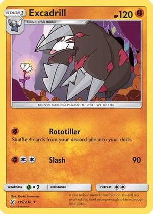 Excadrill 119/236 - SM  Unified Minds Reverse Holofoil - Poke-Collect