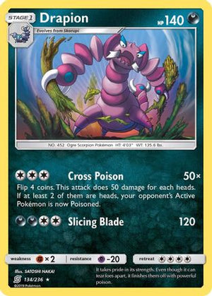 Drapion 134/236 - SM  Unified Minds Reverse Holofoil - Poke-Collect