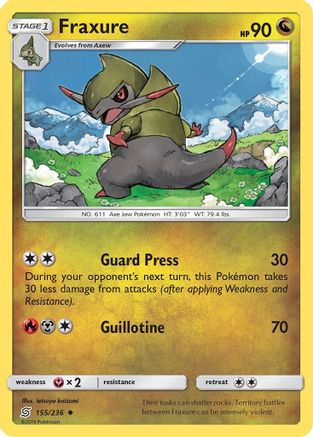 Fraxure 155/236 - SM  Unified Minds Reverse Holofoil - Poke-Collect
