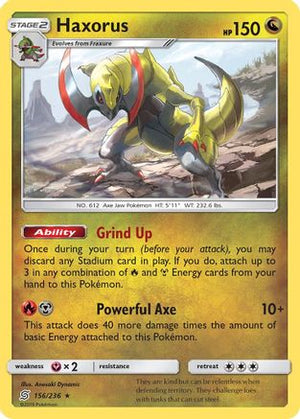 Haxorus 156/236 - SM  Unified Minds Holofoil - Poke-Collect