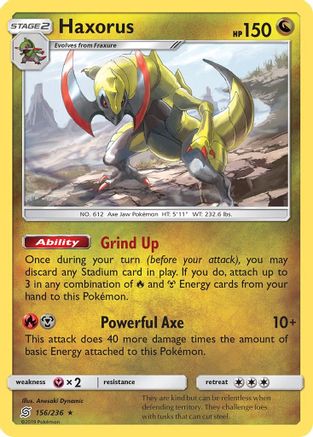 Haxorus 156/236 - SM  Unified Minds Reverse Holofoil - Poke-Collect