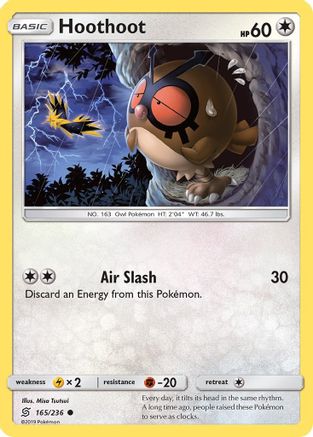 Hoothoot 165/236 - SM  Unified Minds Reverse Holofoil - Poke-Collect