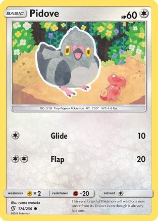 Pidove 174/236 - SM  Unified Minds Reverse Holofoil - Poke-Collect