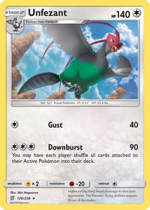 Unfezant 176/236 - Unified Minds Reverse Holofoil - Poke-Collect