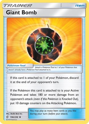 Giant Bomb 196/236 - SM  Unified Minds Reverse Holofoil - Poke-Collect
