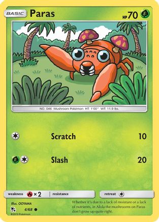 Paras 4/68 - Hidden Fates Reverse Holofoil - Poke-Collect