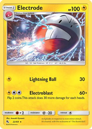 Electrode 22/68 - Hidden Fates Reverse Holofoil - Poke-Collect
