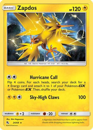 Zapdos 24/68 - Hidden Fates Holofoil - Poke-Collect