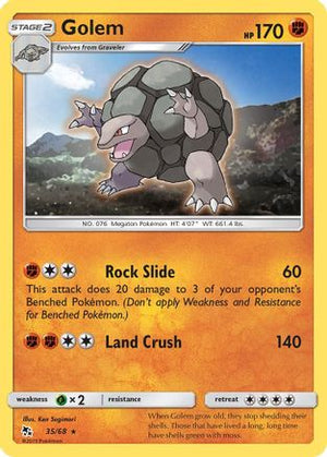 Golem 35/68 - Hidden Fates Reverse Holofoil - Poke-Collect
