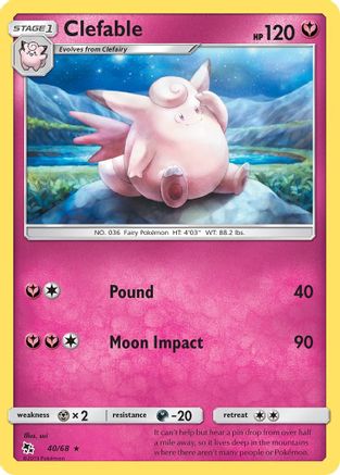 Clefable 40/68 - Hidden Fates - Poke-Collect