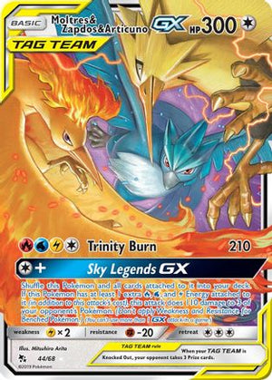 Moltres & Zapdos & Articuno-GX 44/68 - Hidden Fates Holofoil - Poke-Collect