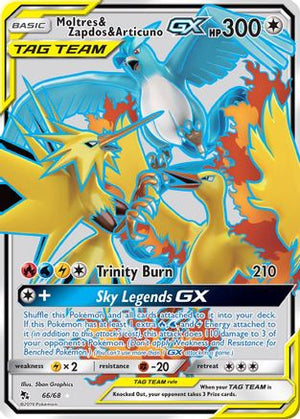 Moltres & Zapdos & Articuno-GX 66/68 - Hidden Fates Holofoil - Poke-Collect