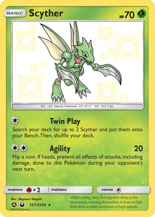 Scyther SV1/94 - Hidden Fates Shiny Vault Holofoil - Poke-Collect