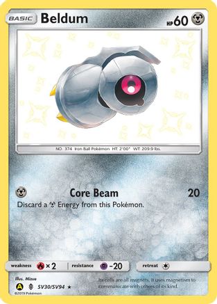 Beldum SV30/94 - Hidden Fates Shiny Vault Holofoil - Poke-Collect