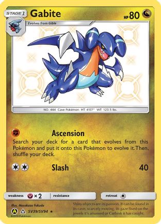 Gabite SV39/94 - Hidden Fates Shiny Vault Holofoil - Poke-Collect