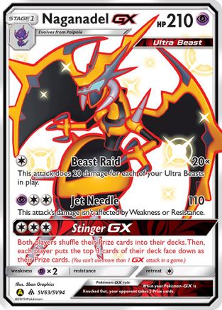 Naganadel GX SV63/94 - Hidden Fates Shiny Vault Holofoil - Poke-Collect