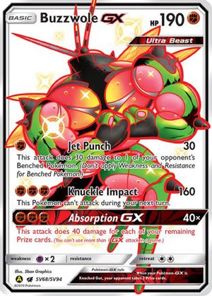 Buzzwole GX SV68/94 - Hidden Fates Shiny Vault Holofoil - Poke-Collect
