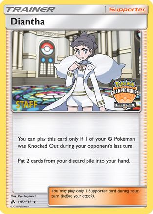 Diantha - 105/131 (Regional Championships) [Staff] 105 - League & Championship Cards Reverse Holofoil - Poke-Collect