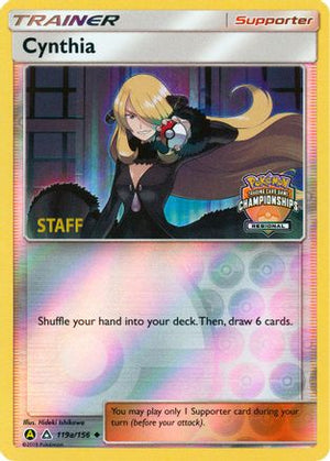 Cynthia - 119a/156 (Regional Championships) [Staff] 119a - League & Championship Cards Reverse Holofoil