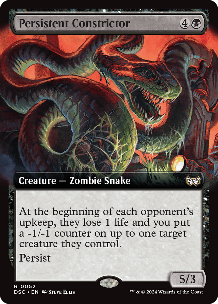 Persistent Constrictor (DSC-052) - Duskmourn: House of Horror Commander: (Extended Art) - Poke-Collect