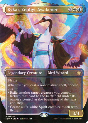 Kykar, Zephyr Awakener (FDN-409) - Foundations (Borderless) Foil