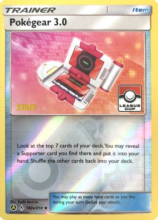 Pokegear 3.0 - 182a/214 (League Cup) [Staff] 182a - League & Championship Cards Reverse Holofoil