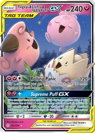 Togepi & Cleffa & Igglybuff-GX 143/236 - Cosmic Eclipse Holofoil - Poke-Collect